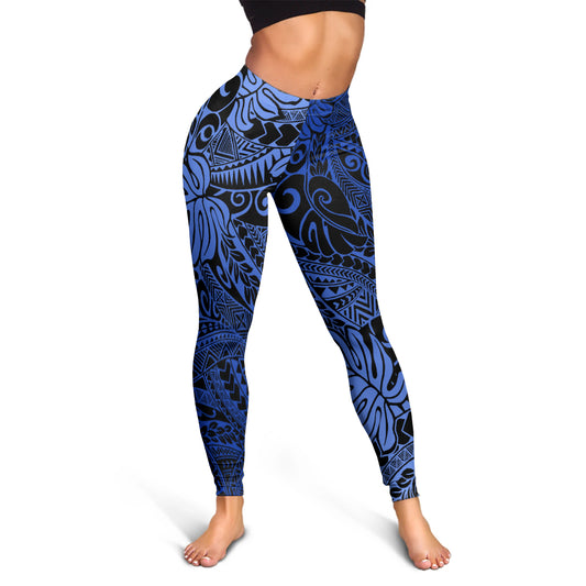 Hawaii Legging Tribal Leaf Blue