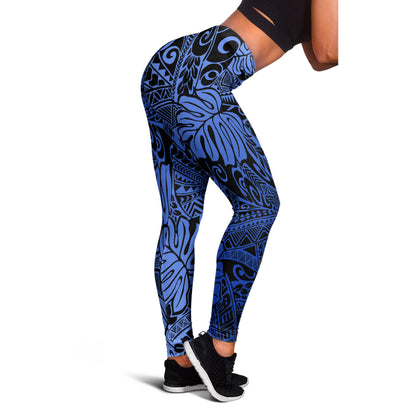 Hawaii Legging Tribal Leaf Blue
