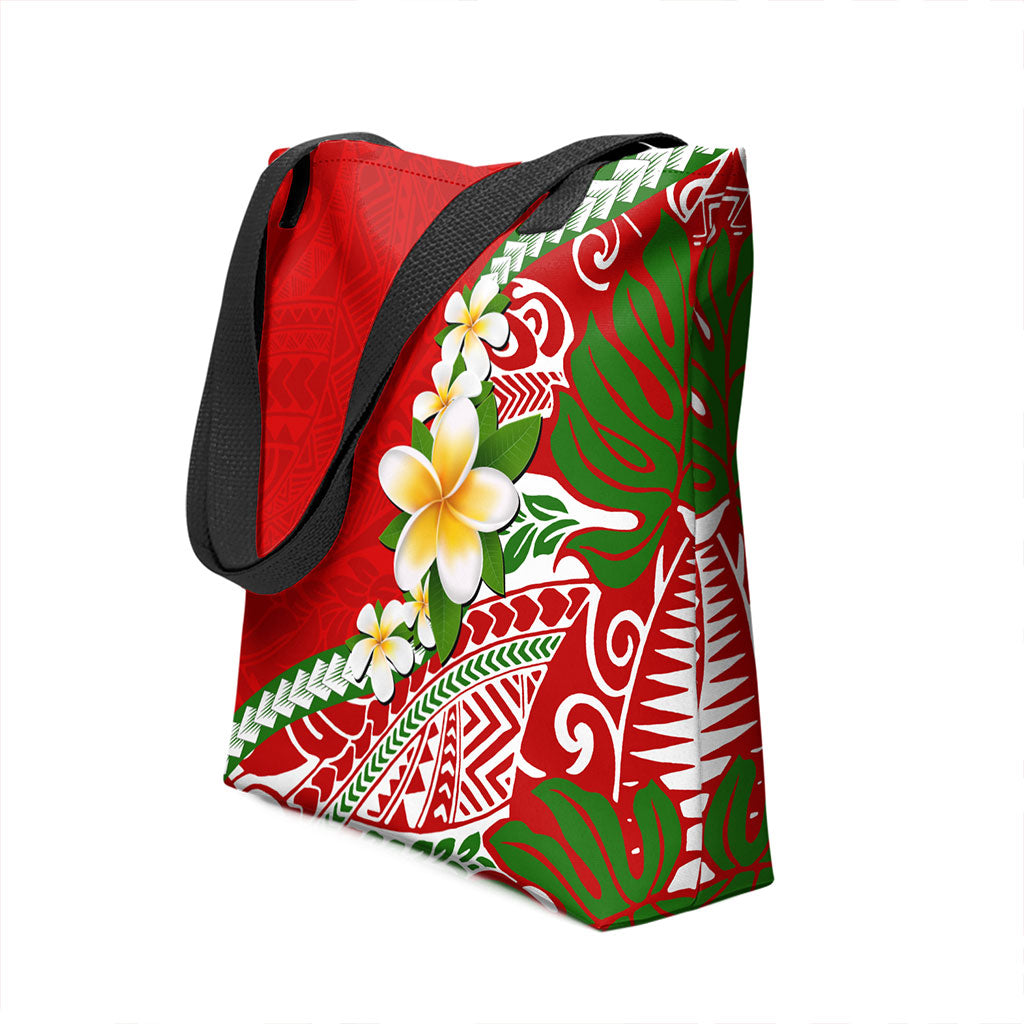 Hawaii Tote Bag Tribal Plumeria Tropical Summer Vibes