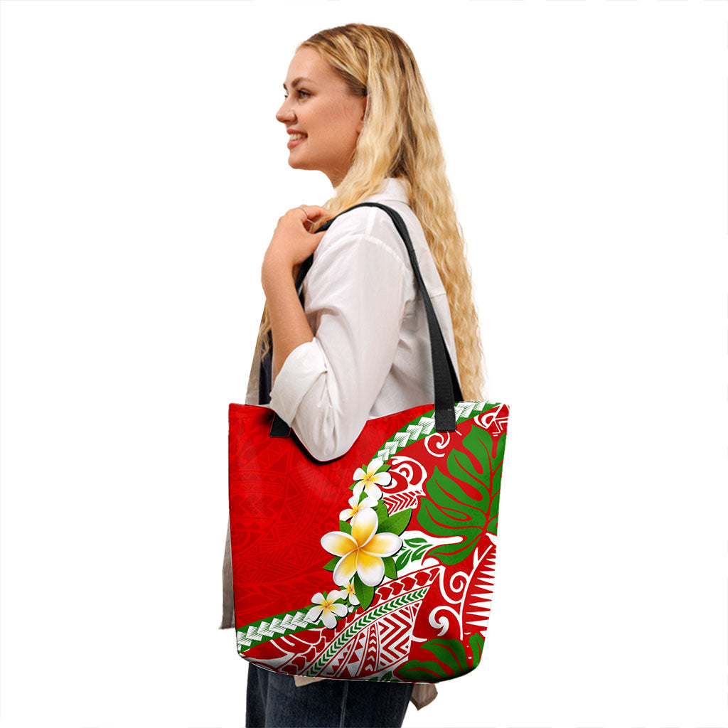Hawaii Tote Bag Tribal Plumeria Tropical Summer Vibes