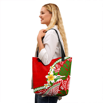 Hawaii Tote Bag Tribal Plumeria Tropical Summer Vibes