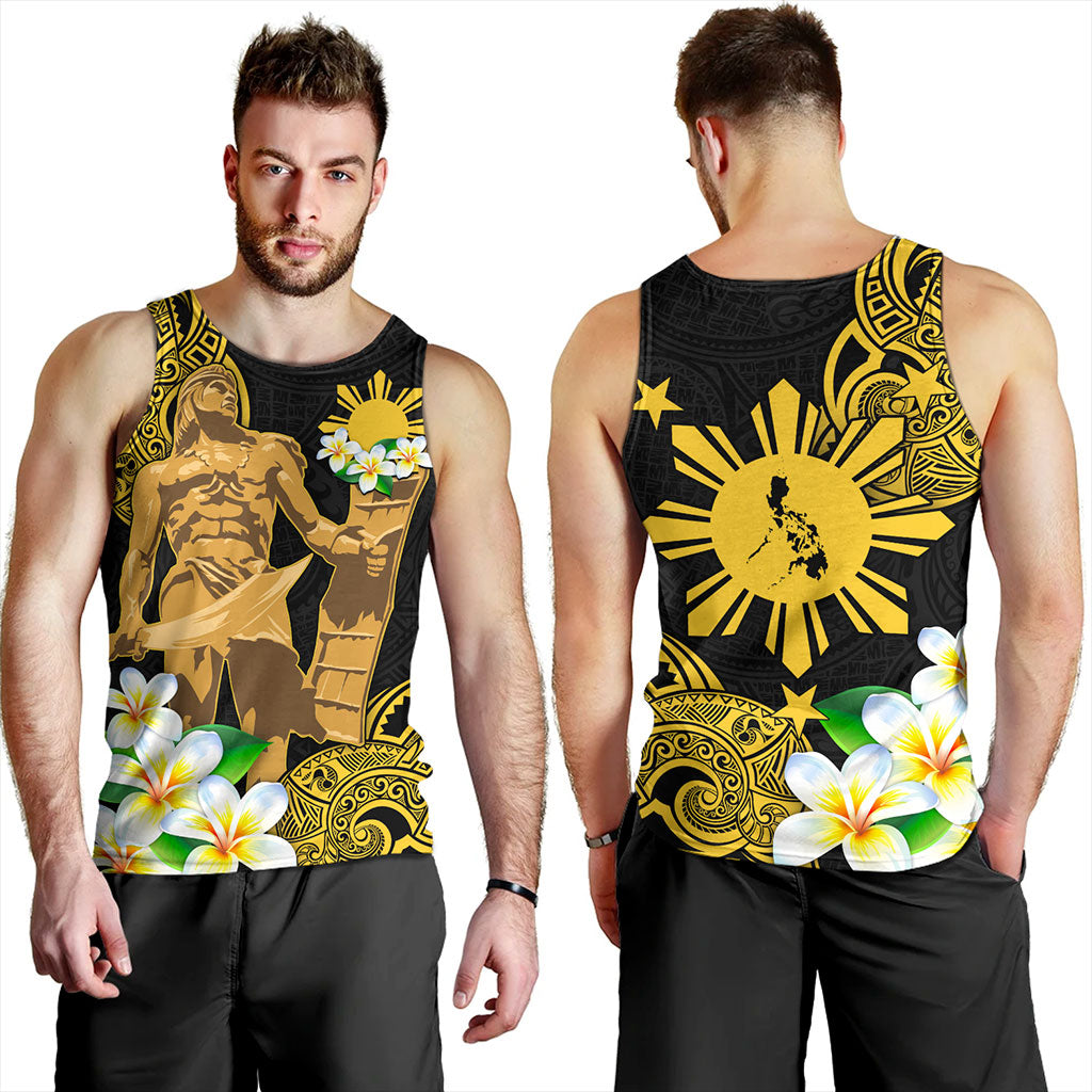 Philippines Filipinos Tank Top Custom Tribal Lapu Lapu With Plumeria Flower