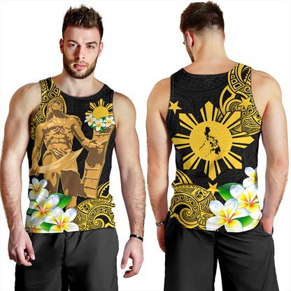 Philippines Filipinos Tank Top Custom Tribal Lapu Lapu With Plumeria Flower