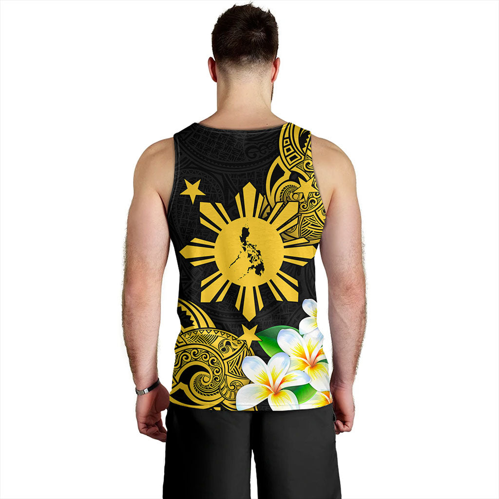 Philippines Filipinos Tank Top Custom Tribal Lapu Lapu With Plumeria Flower