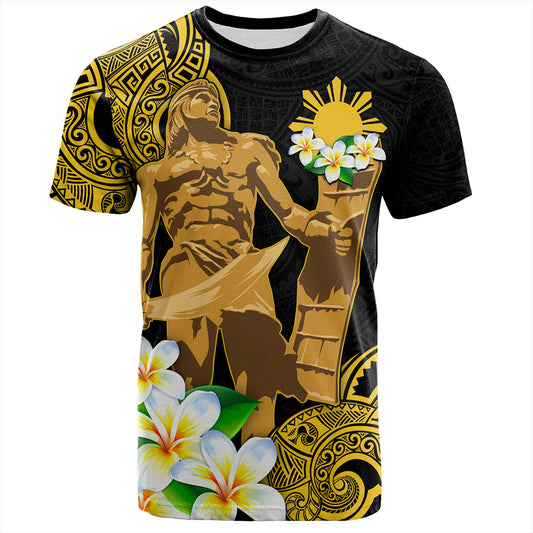 Philippines Filipinos T-Shirt Custom Tribal Lapu Lapu With Plumeria Flower