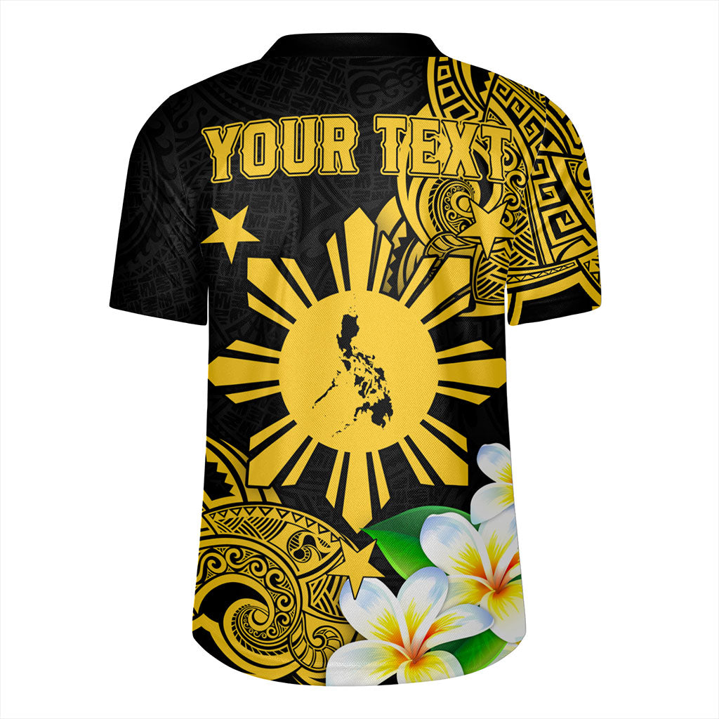 Philippines Filipinos Rugby Jersey Custom Tribal Lapu Lapu With Plumeria Flower