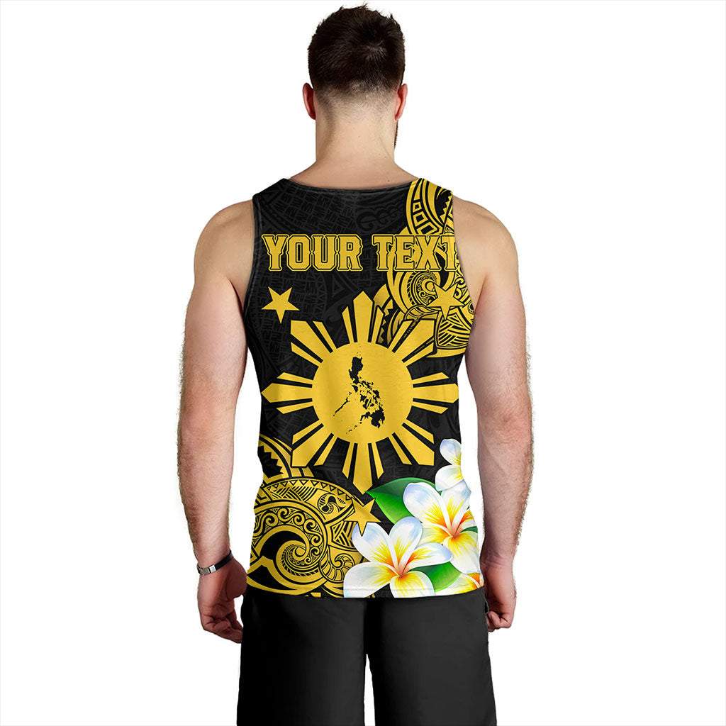 Philippines Filipinos Tank Top Custom Tribal Lapu Lapu With Plumeria Flower