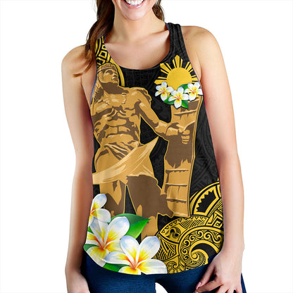 Philippines Filipinos Women Tank Custom Tribal Lapu Lapu With Plumeria Flower