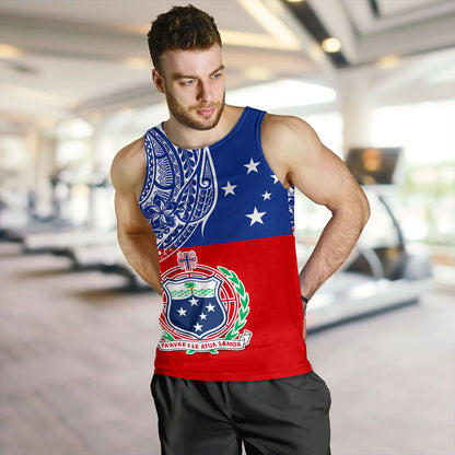 Samoa Tank Top Tribal Polynesia Flag Half Concept