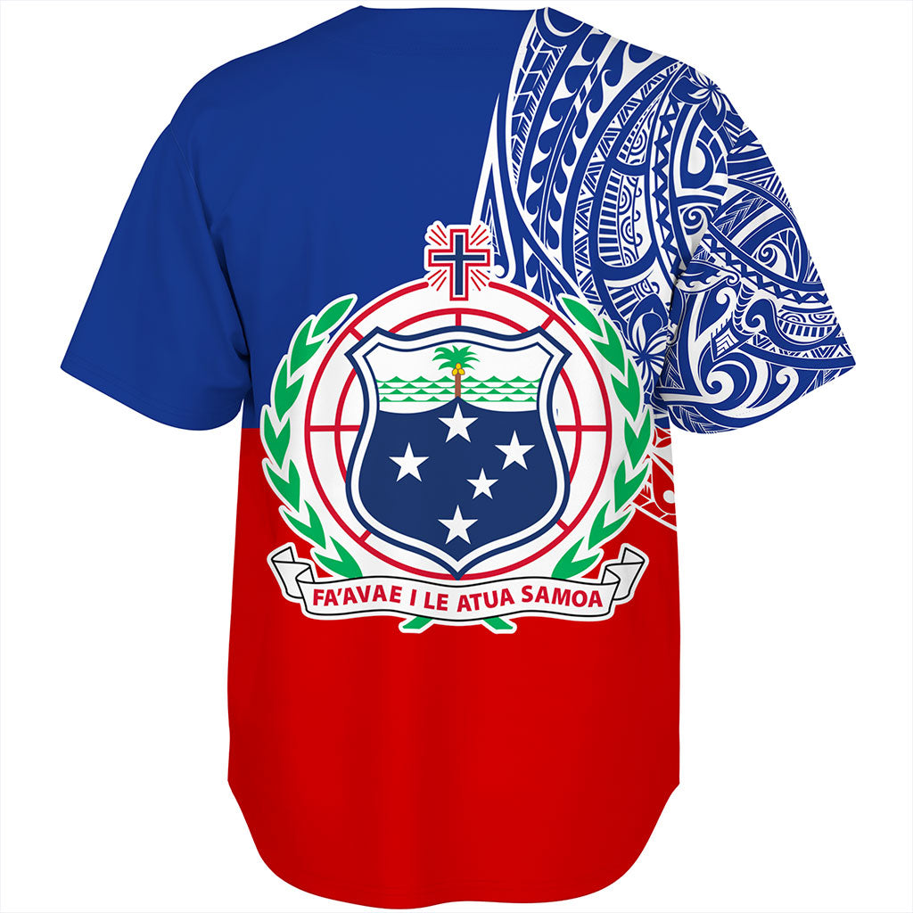 Samoa Baseball Shirt Tribal Polynesia Flag Half Concept
