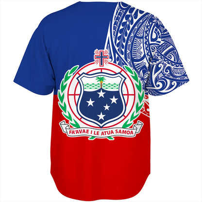 Samoa Baseball Shirt Tribal Polynesia Flag Half Concept