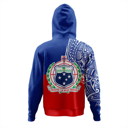 Samoa Hoodie Tribal Polynesia Flag Half Concept