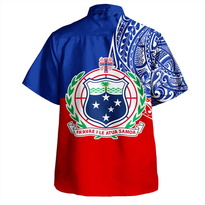 Samoa Hawaiian Shirt Tribal Polynesia Flag Half Concept