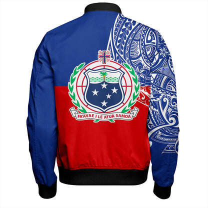 Samoa Bomber Jacket Tribal Polynesia Flag Half Concept