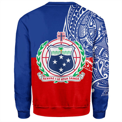 Samoa Sweatshirt Tribal Polynesia Flag Half Concept