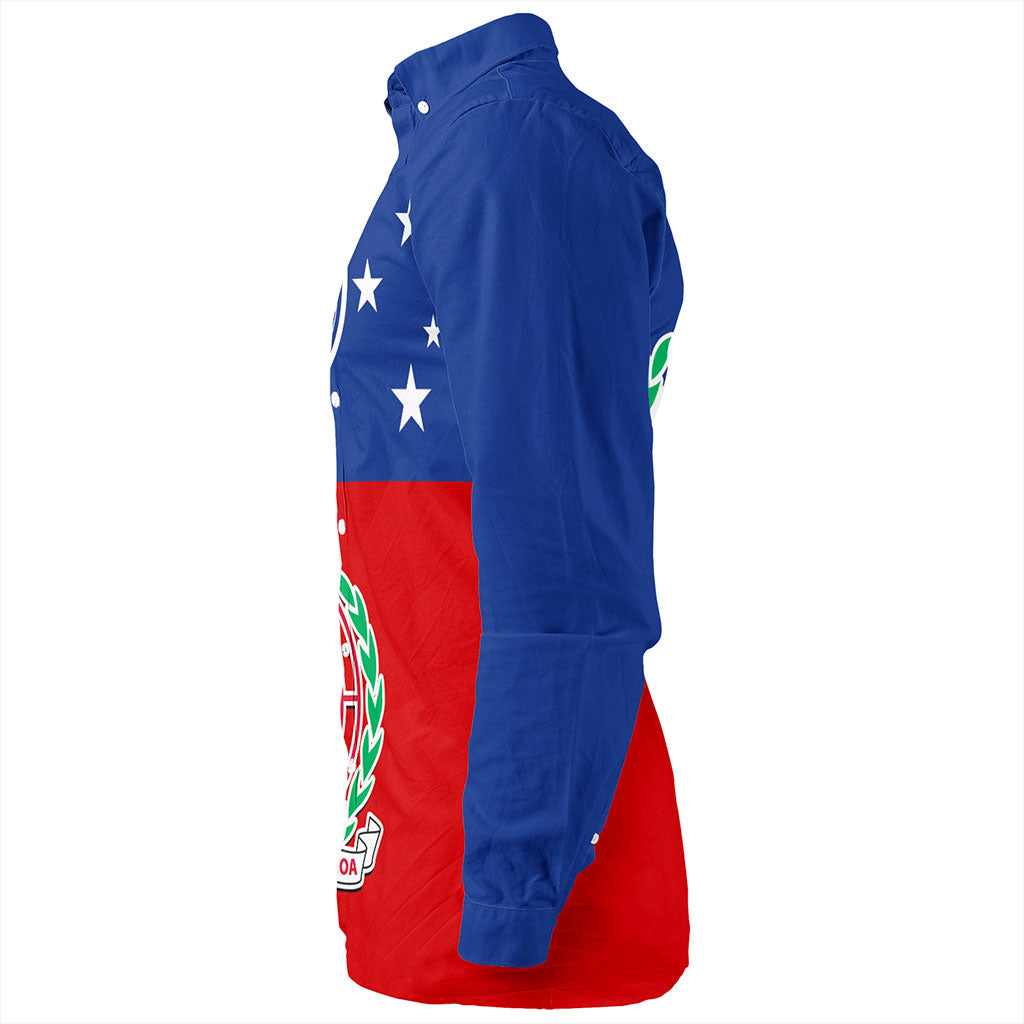 Samoa Long Sleeve Shirt Tribal Polynesia Flag Half Concept