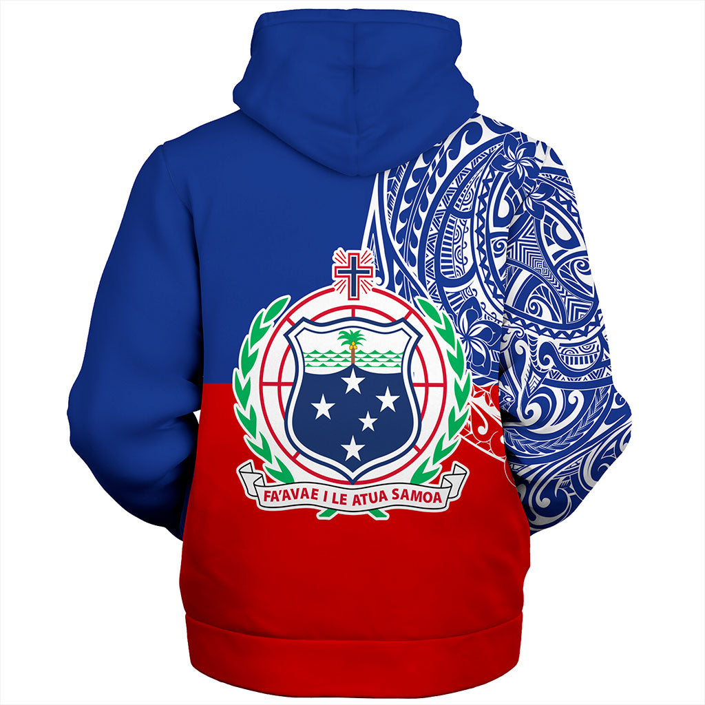 Samoa Sherpa Hoodie Tribal Polynesia Flag Half Concept
