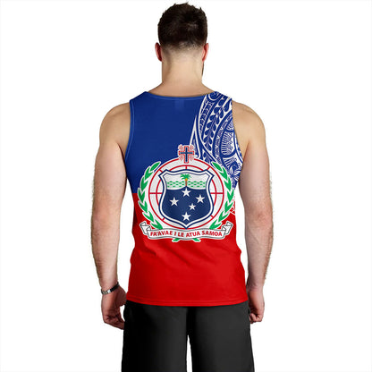 Samoa Tank Top Tribal Polynesia Flag Half Concept