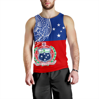 Samoa Tank Top Tribal Polynesia Flag Half Concept