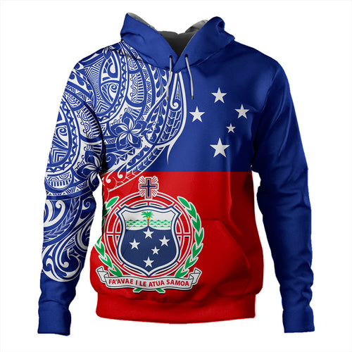 Samoa Hoodie Tribal Polynesia Flag Half Concept