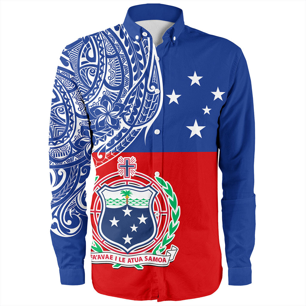 Samoa Long Sleeve Shirt Tribal Polynesia Flag Half Concept