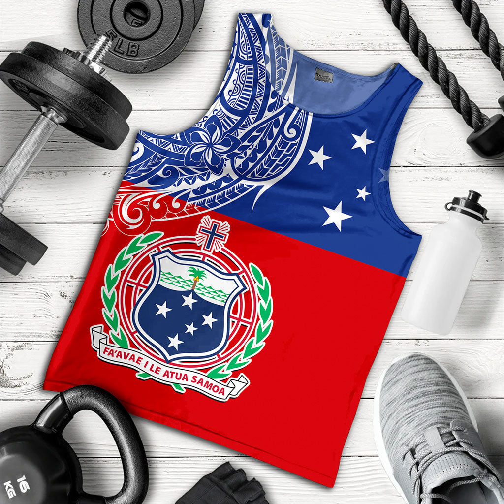 Samoa Tank Top Tribal Polynesia Flag Half Concept