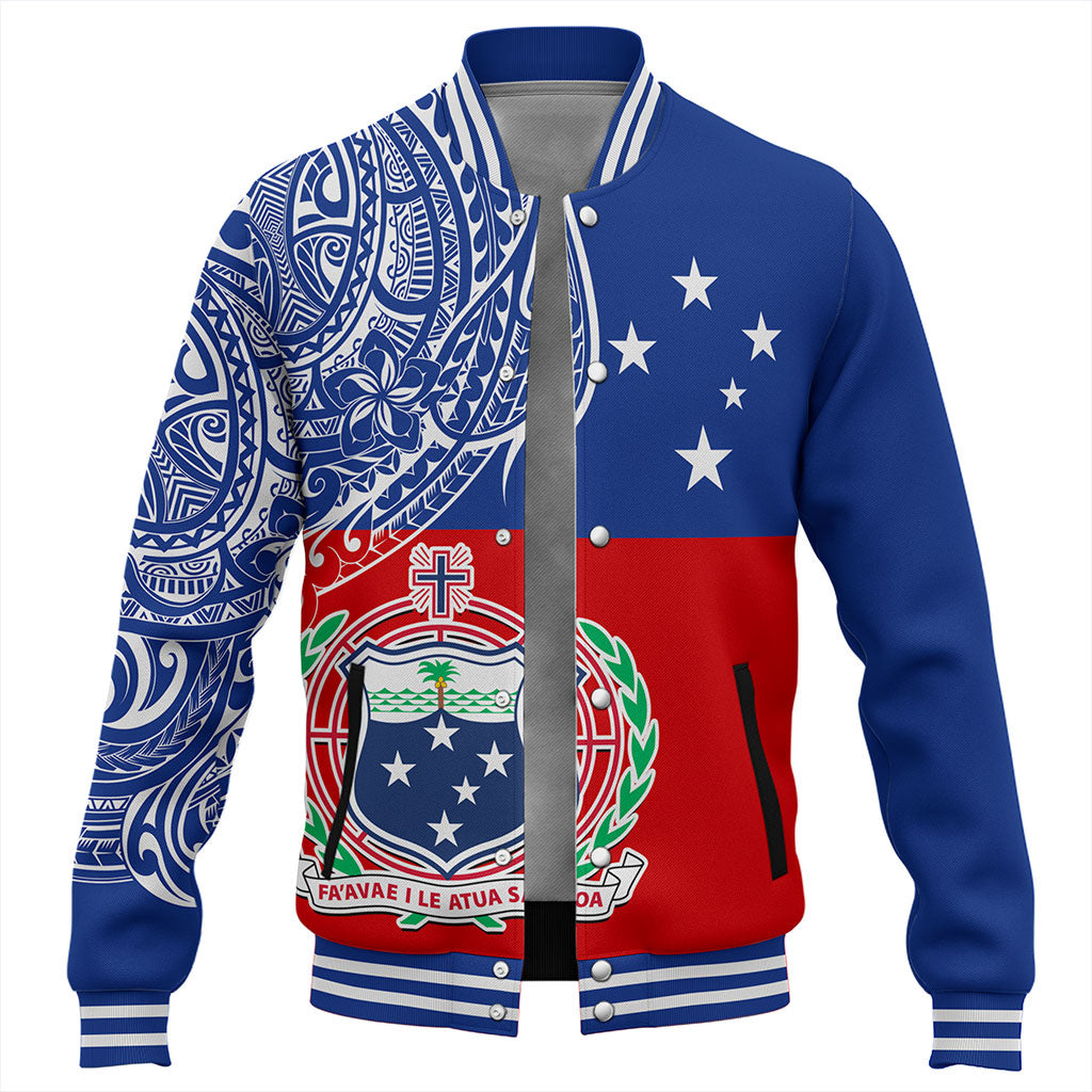 Samoa Baseball Jacket Tribal Polynesia Flag Half Concept