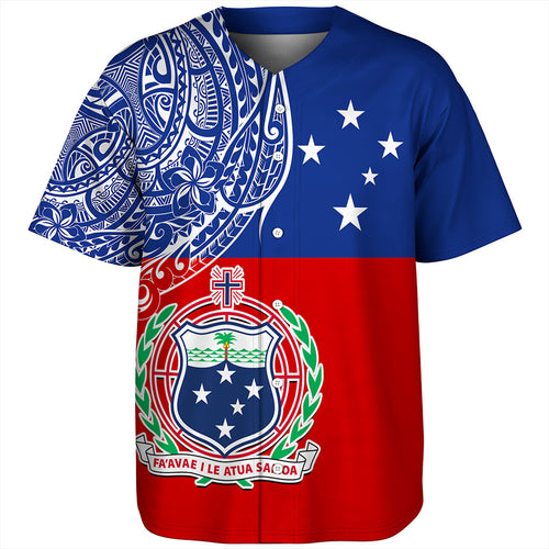Samoa Baseball Shirt Tribal Polynesia Flag Half Concept