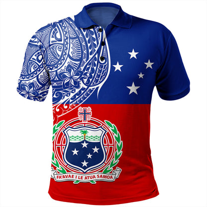 Samoa Polo Shirt Tribal Polynesia Flag Half Concept