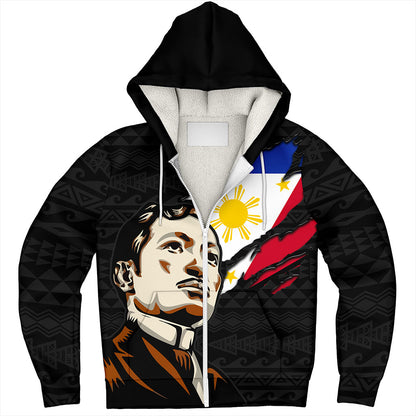 Philippines Filipinos Sherpa Hoodie Rizal Day Tribal Crack Style