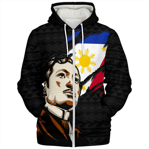 Philippines Filipinos Sherpa Hoodie Rizal Day Tribal Crack Style