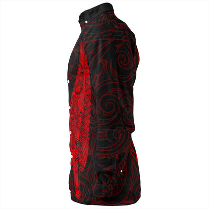 New Zealand Long Sleeve Shirt Silver Fern Tattoo Simple Style