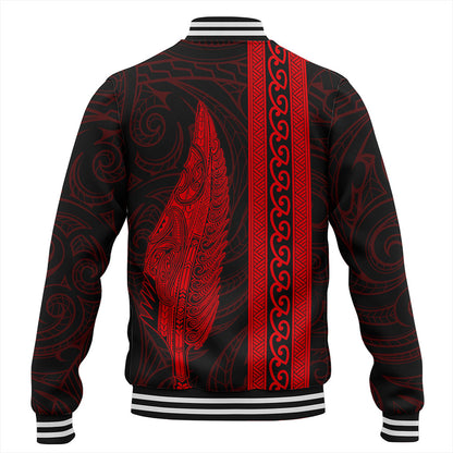 New Zealand Baseball Jacket Silver Fern Tattoo Simple Style