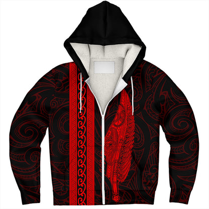 New Zealand Sherpa Hoodie Silver Fern Tattoo Simple Style