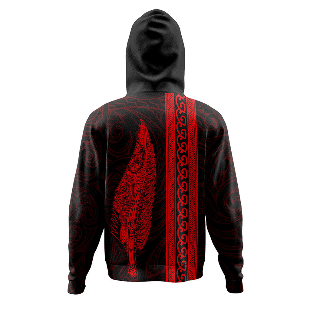 New Zealand Hoodie Silver Fern Tattoo Simple Style