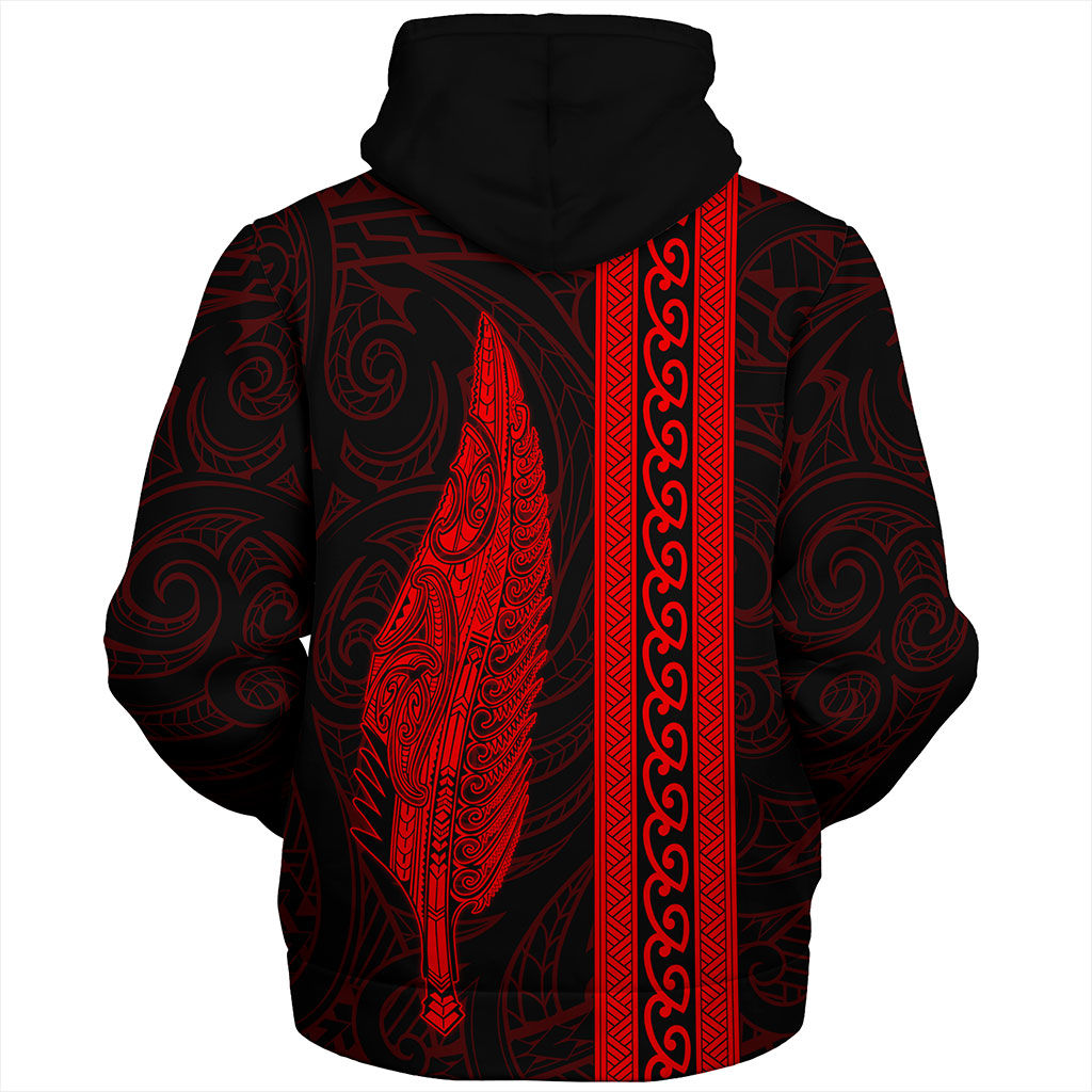 New Zealand Sherpa Hoodie Silver Fern Tattoo Simple Style