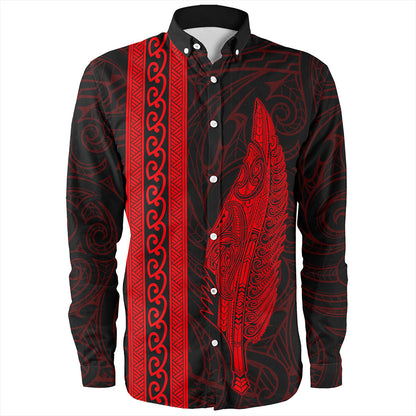 New Zealand Long Sleeve Shirt Silver Fern Tattoo Simple Style