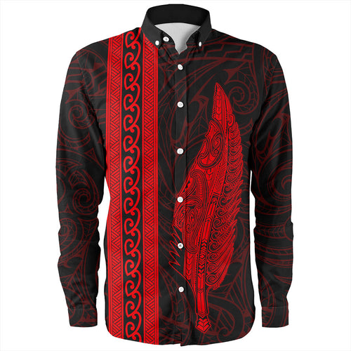 New Zealand Long Sleeve Shirt Silver Fern Tattoo Simple Style