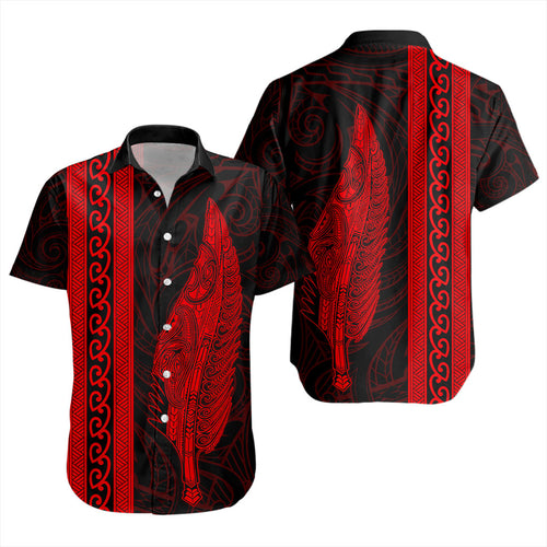 New Zealand Short Sleeve Shirt Silver Fern Tattoo Simple Style