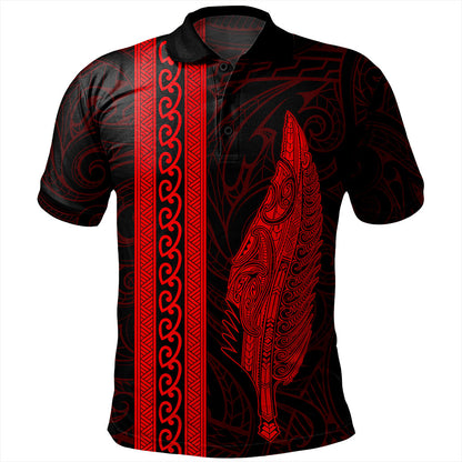 New Zealand Polo Shirt Silver Fern Tattoo Simple Style