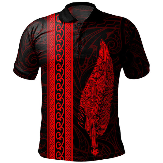 New Zealand Polo Shirt Silver Fern Tattoo Simple Style