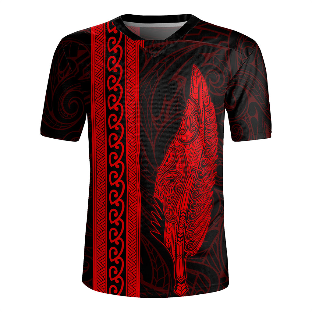 New Zealand Rugby Jersey Silver Fern Tattoo Simple Style