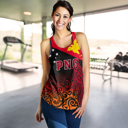 Papua New Guinea Women Tank Tribal Tattoo Bird PNG Design Gradient Style