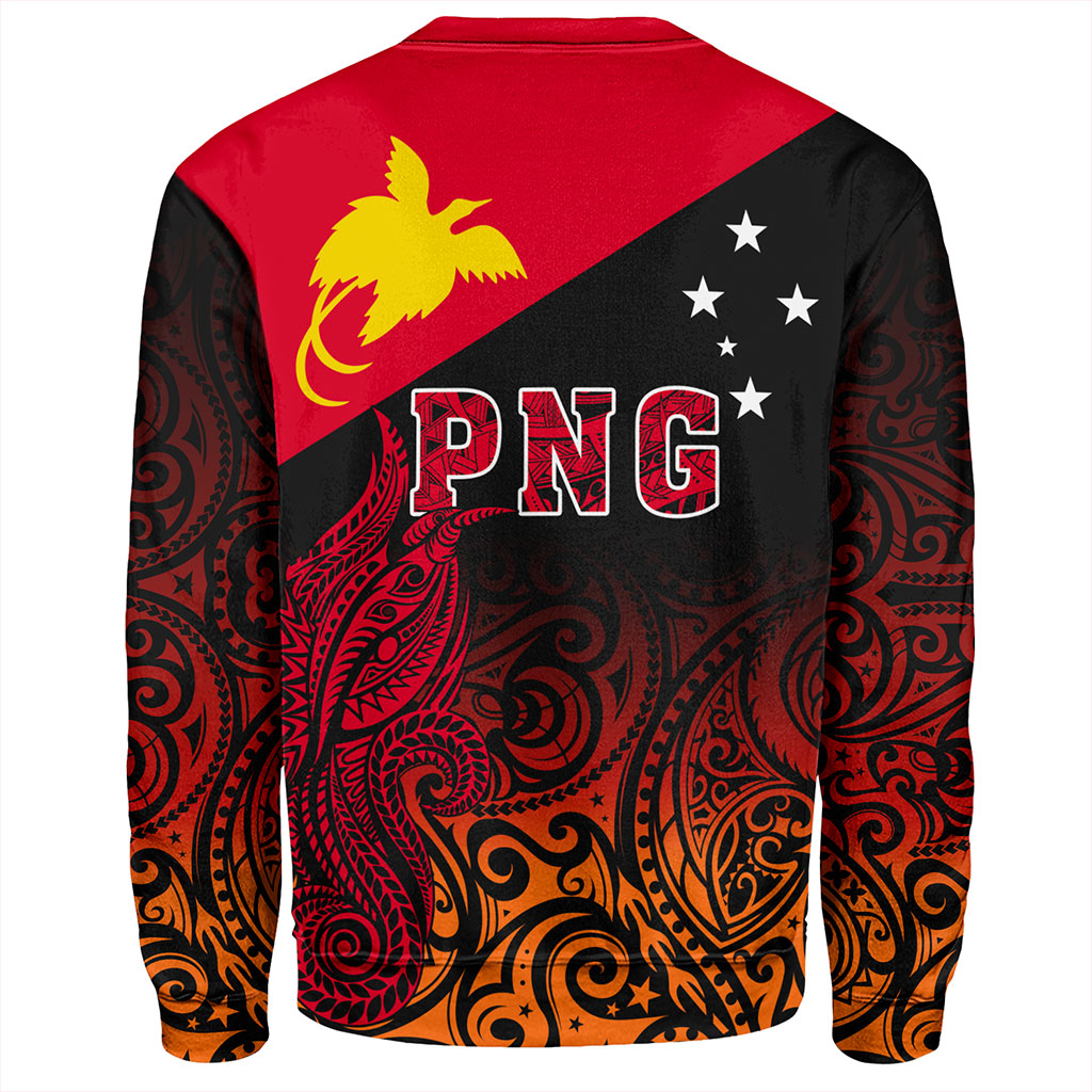 Papua New Guinea Sweatshirt Tribal Tattoo Bird PNG Design Gradient Style