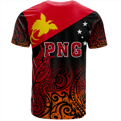 Papua New Guinea T-Shirt Tribal Tattoo Bird PNG Design Gradient Style