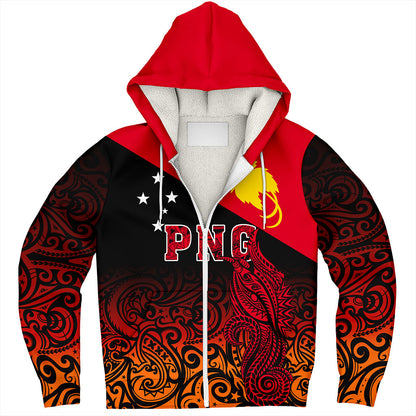 Papua New Guinea Sherpa Hoodie Tribal Tattoo Bird PNG Design Gradient Style