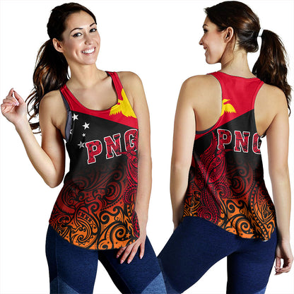 Papua New Guinea Women Tank Tribal Tattoo Bird PNG Design Gradient Style