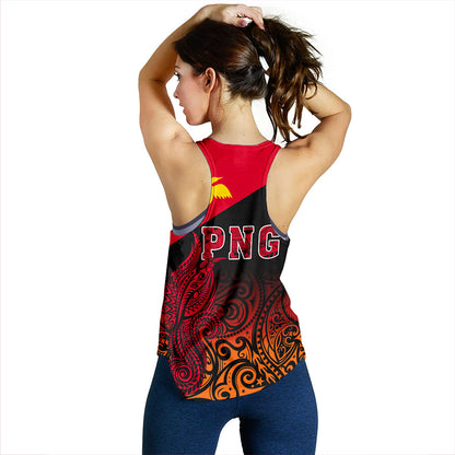 Papua New Guinea Women Tank Tribal Tattoo Bird PNG Design Gradient Style
