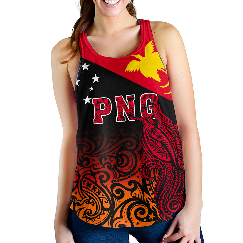 Papua New Guinea Women Tank Tribal Tattoo Bird PNG Design Gradient Style