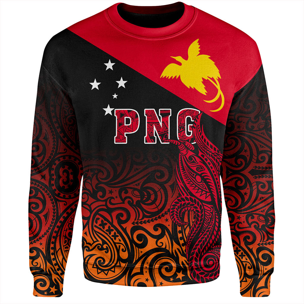 Papua New Guinea Sweatshirt Tribal Tattoo Bird PNG Design Gradient Style